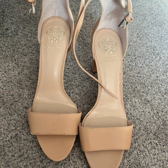 VINCE CAMUTO TAN BLOCK HEEL DRESS SANDAL HEELS SZ 10.5 M - Picture 6 of 6